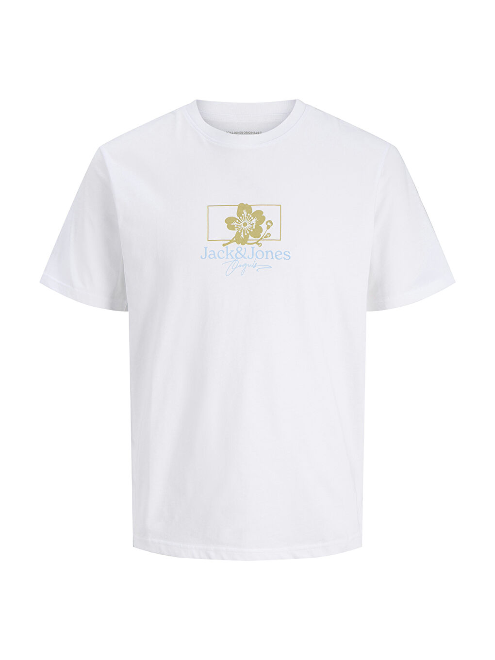 Azur Erkek Beyaz Yuvarlak Yaka Tişört