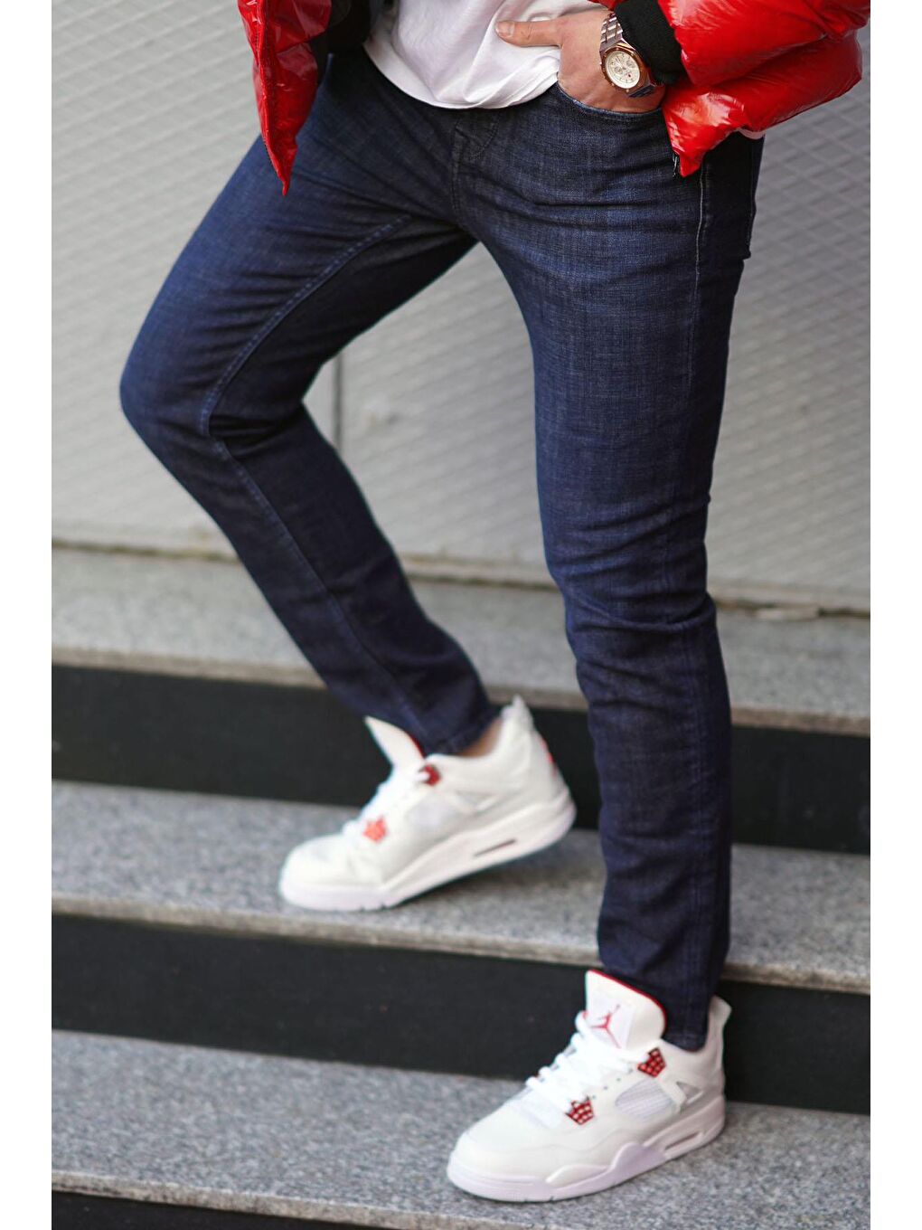 Koyu Mavi slim fit Erkek Jean 6861-5
