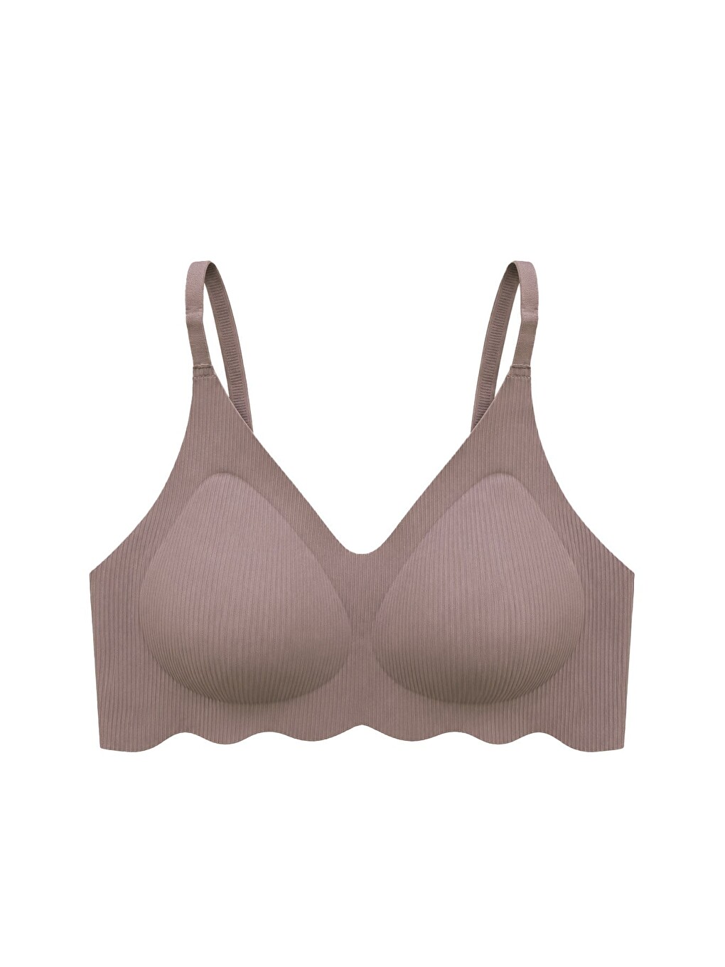 Seamless Bra - Elara | Kahverengi Lazer Kesim Balensiz İnce Fitil Dokulu Dikişsiz Kadın Sütyen