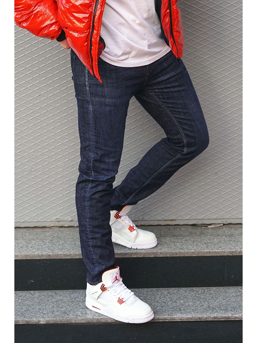 Koyu Mavi slim fit Erkek Jean 6861-6