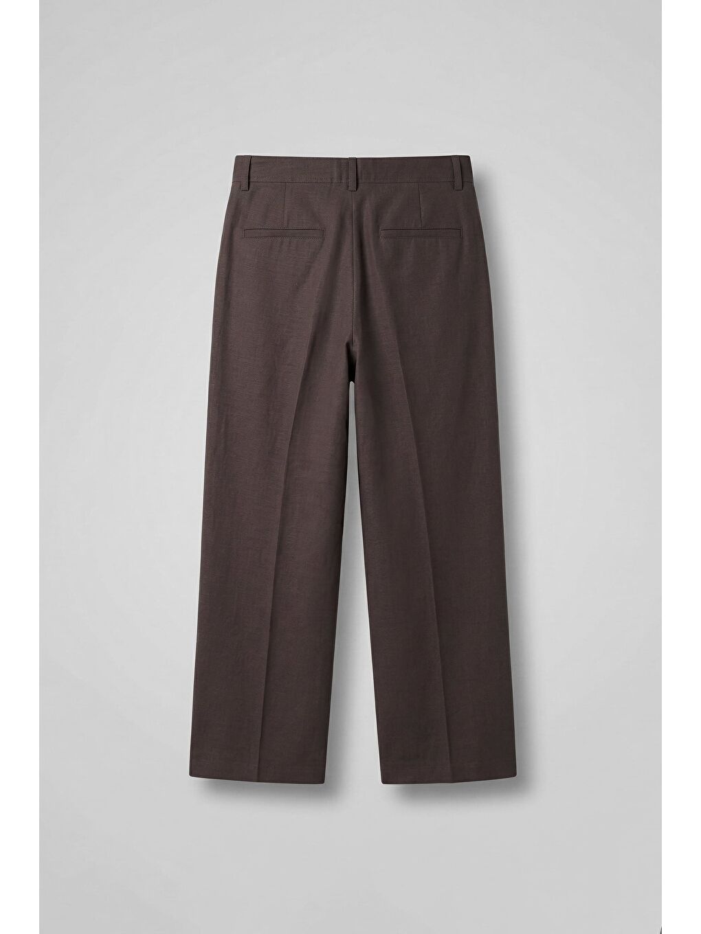 Erkek Baggy Fit Asimetrik Pileli Lyocell Pantolon Kahverengi-1