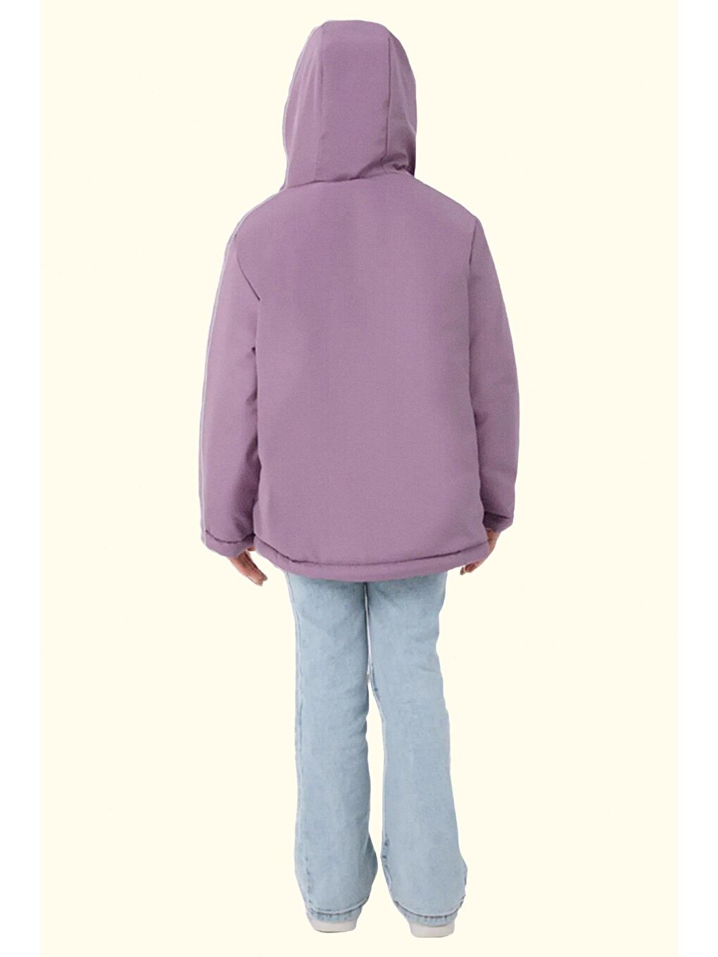 Lila Kız Çocuk Kürklü Su Ve Rüzgar Geçirmez Kapüşonlu 3 Kışlık Mont & Kaban & Parka-3