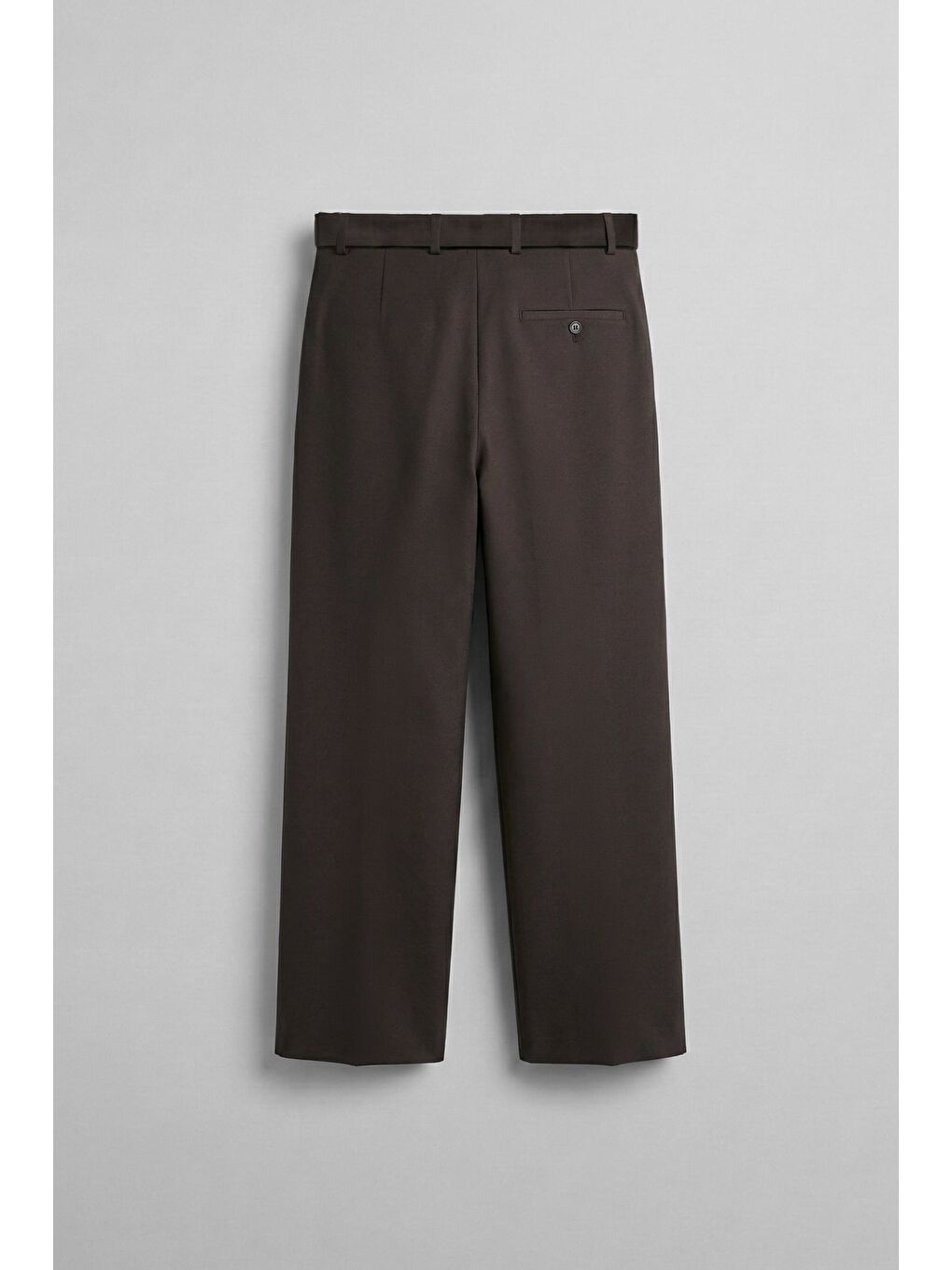 Erkek Baggy Fit Smart Casual Kemerli Pantolon Kahverengi-1