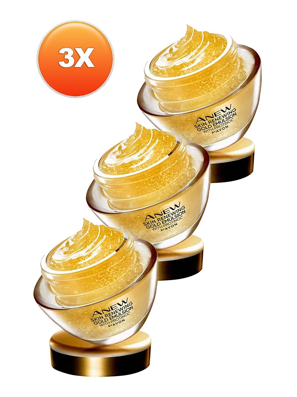 AVON Renksiz Anew Cilt Yenileyici Protinollü Altın Emülsiyon Gece Yüz Kremi 50 Ml. Üçlü Set - 1