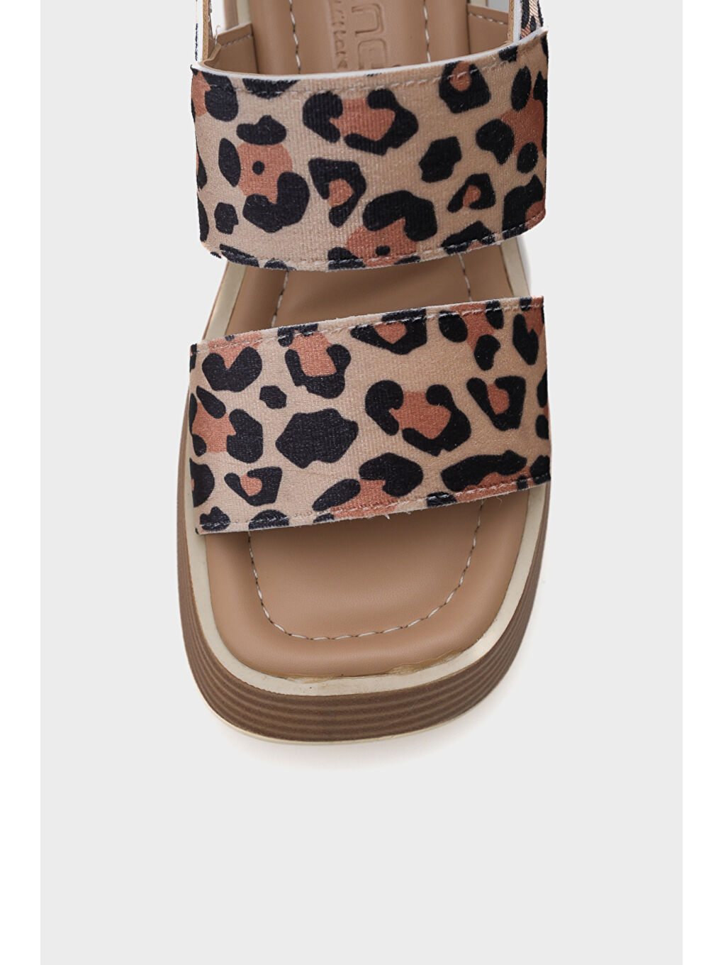 Haki Dora Dolgu Topuklu Çift Bantlı Kadın Sandalet-2