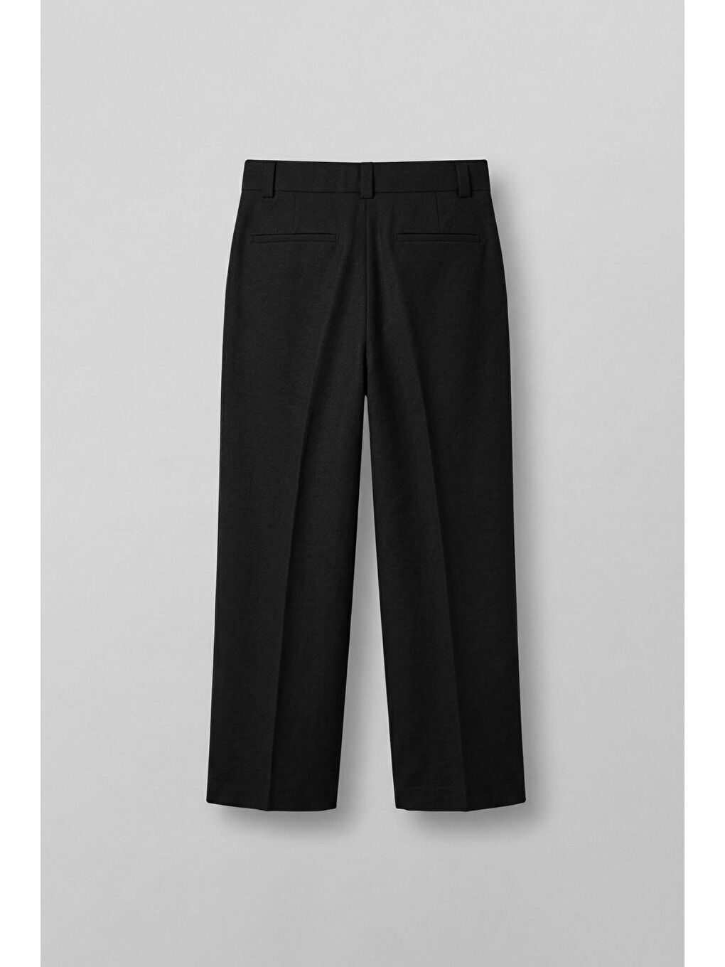 Erkek Relaxed Fit Bol Paça Keten Görünümlü Pileli Pantolon Siyah-1