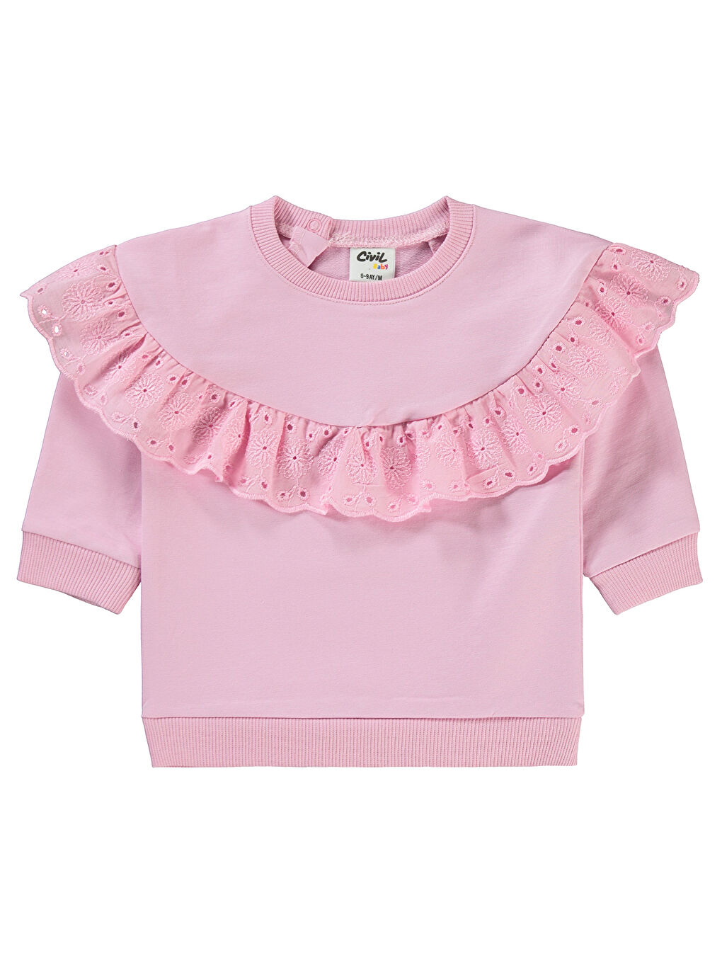 Civil Pembe Kız Bebek Sweatshirt 6-18 Ay Pembe - 1