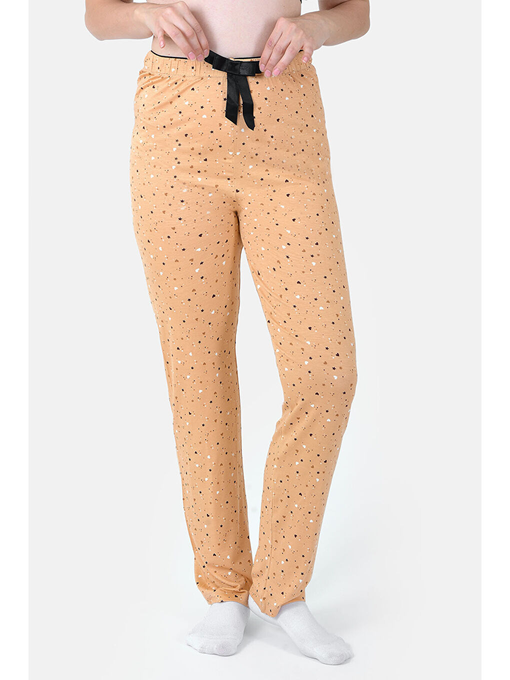 Sarı Hardal Start Star Heart Pijama Altı