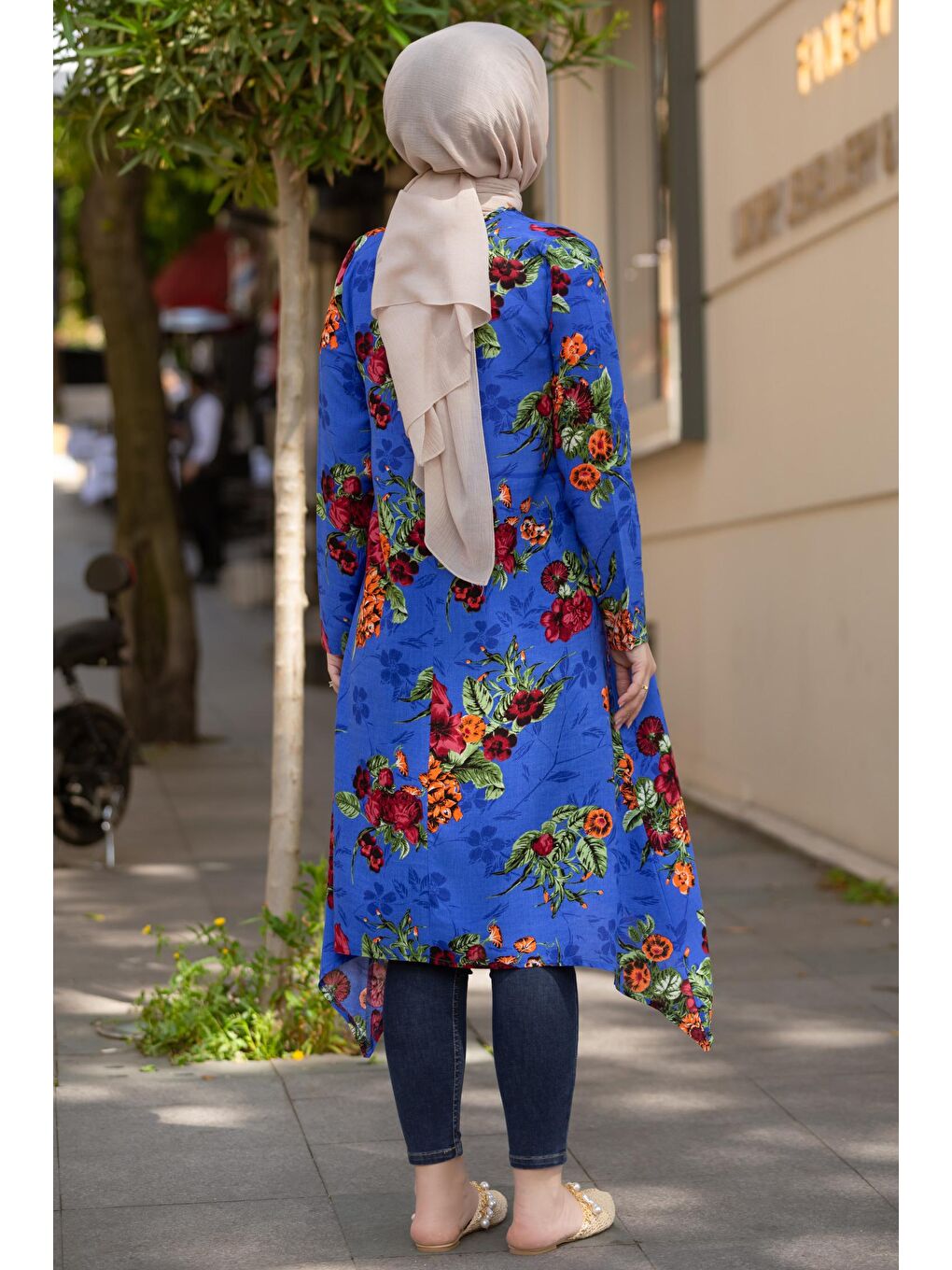 Bisiklet Yaka Kadın Mavi Tunık - 3526-3