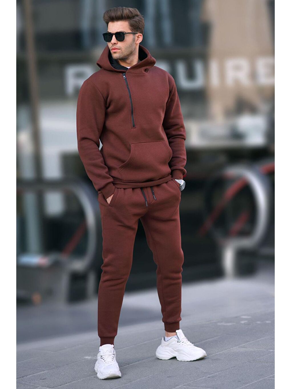 Kahverengi Acı Kahve Erkek Eşofman Takımı 5634-1