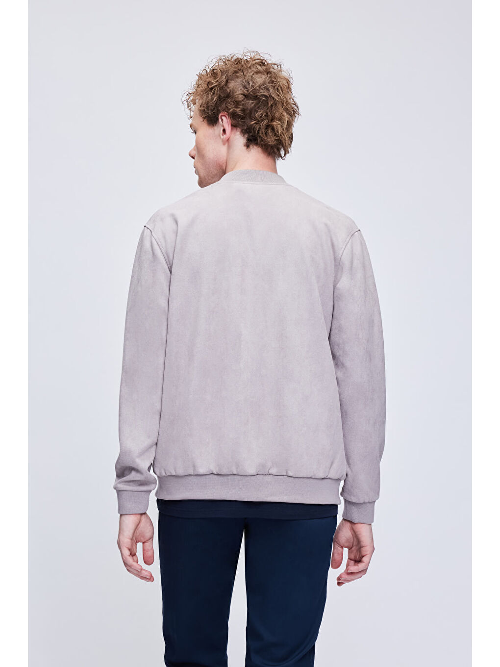 Gri Regular Fit Bomber Yaka Bomber Mont-4