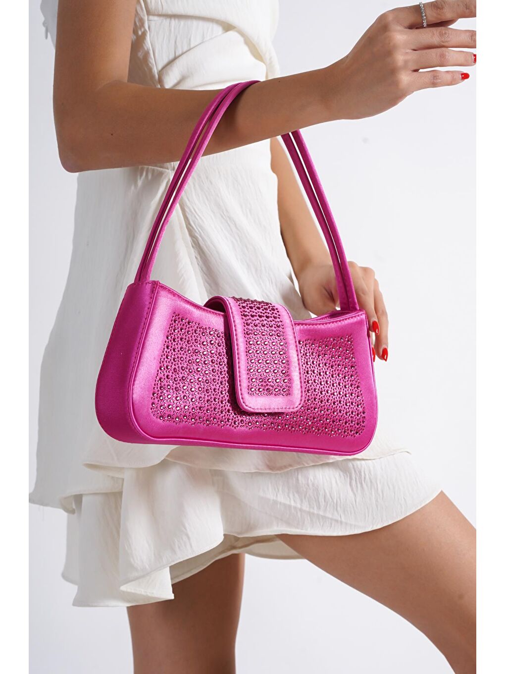 Fuşya Acapulco Stone Kadın Çanta-3