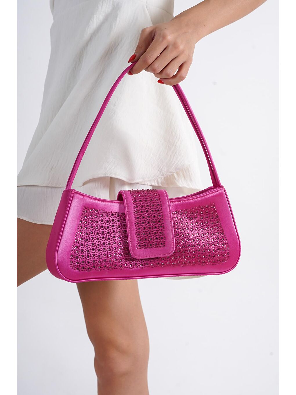 Fuşya Acapulco Stone Kadın Çanta-4