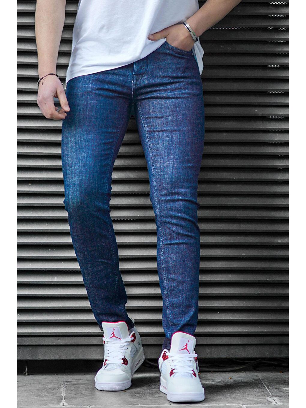 Madmext Koyu Mavi Slim fit Erkek Jean 6863