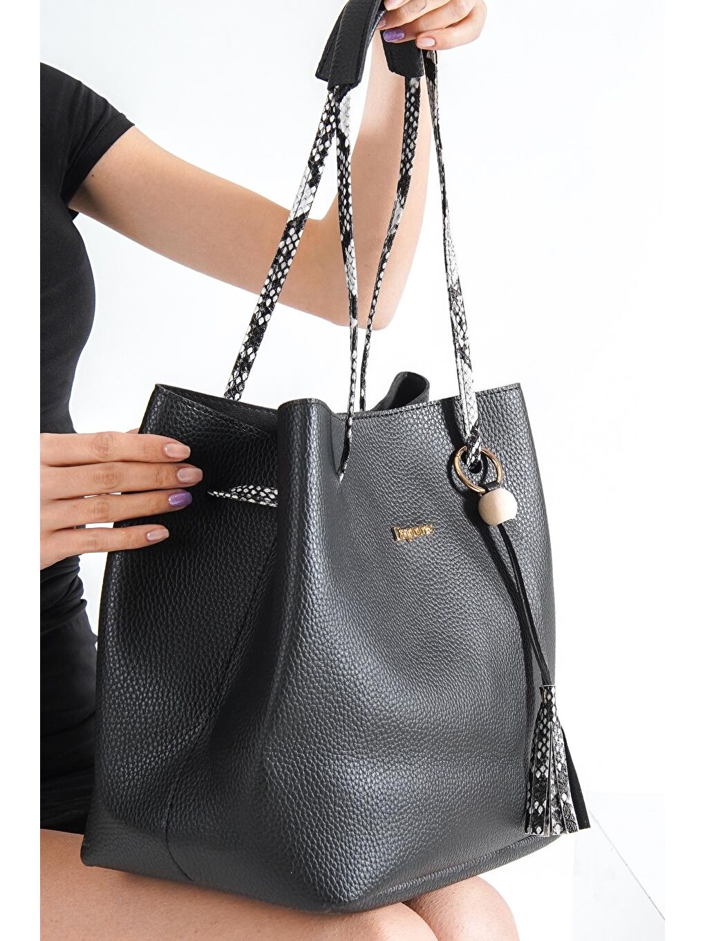 Siyah Merida Kadın Omuz Çantası-2