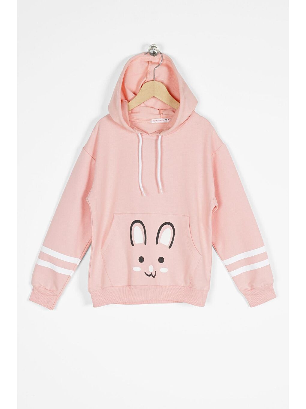 Pembe Kapüşonlu Kız Çocuk Sweatshirt