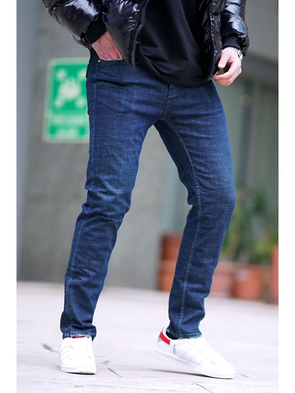 Madmext Koyu Mavi Slim fit Erkek Jean 6863 - 3