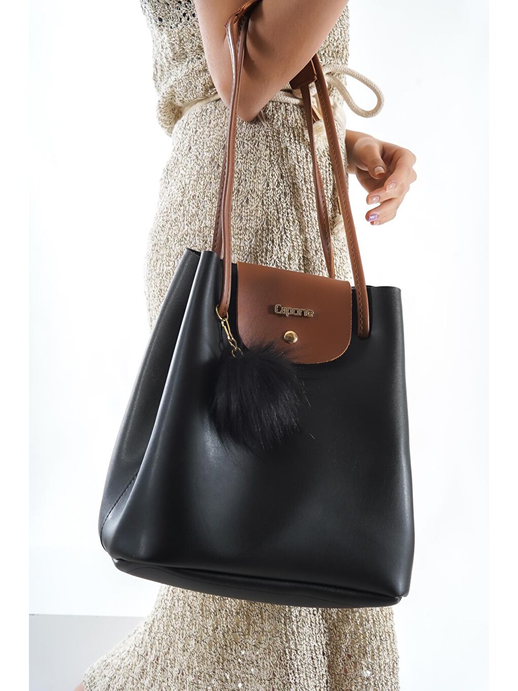 Siyah Padova Leather Kadın Omuz Çantası-2