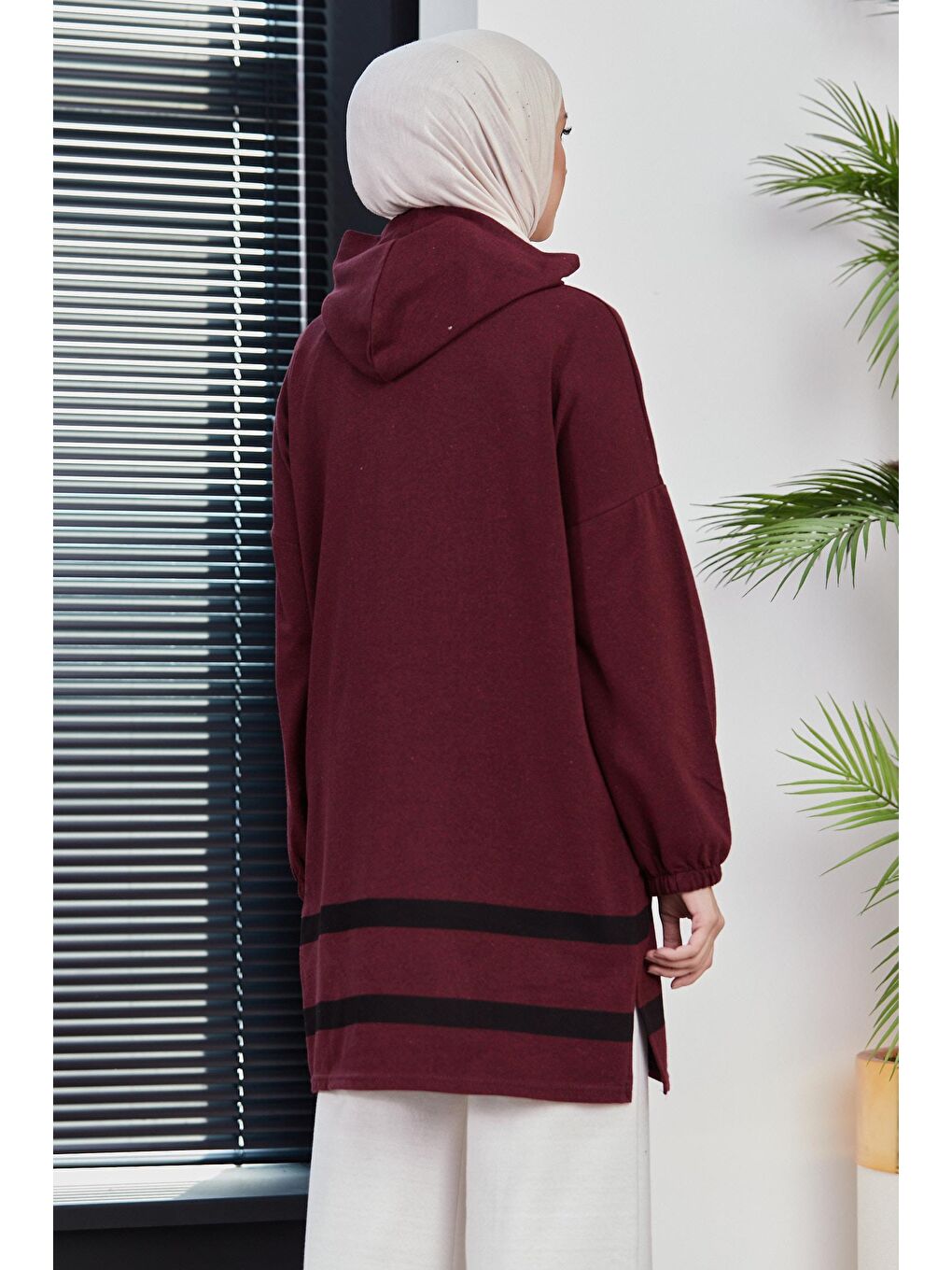 Orta Kadın Bordo Tunık - 3433-6