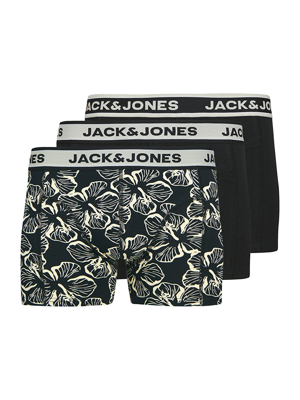 Liam Flower 3'lü Paket Erkek Siyah İç Çamaşır