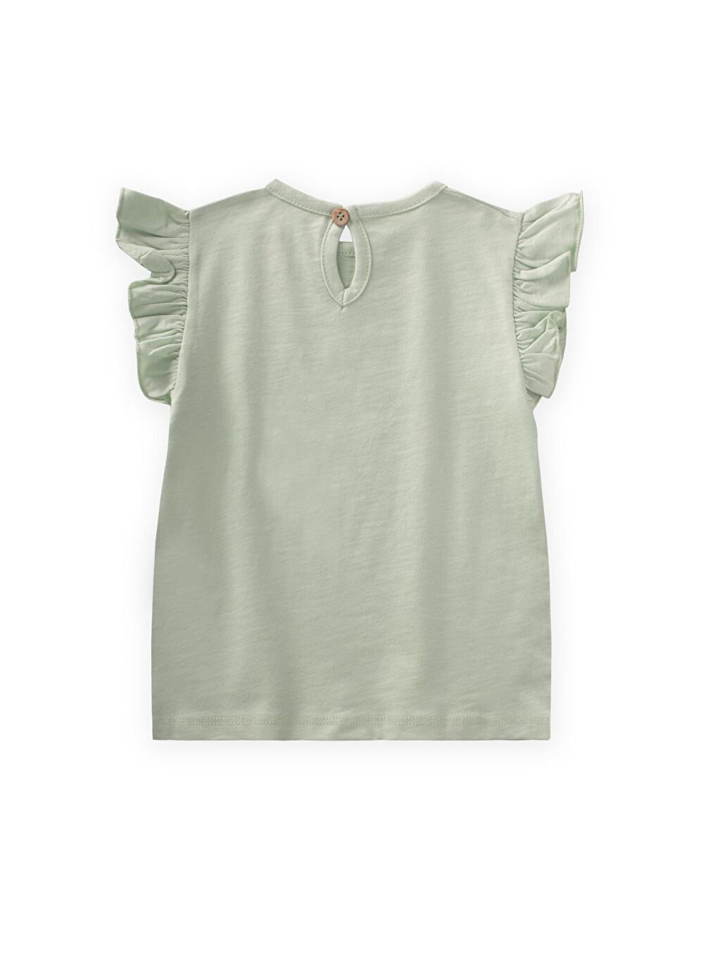 Turkuaz Kız Çocuk Baskılı Tişört-1