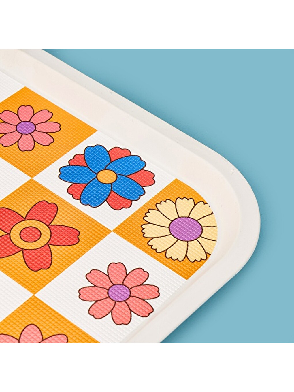 Karışık Kitchen Flower Tepsi - Renkli - 42x30 Cm-1