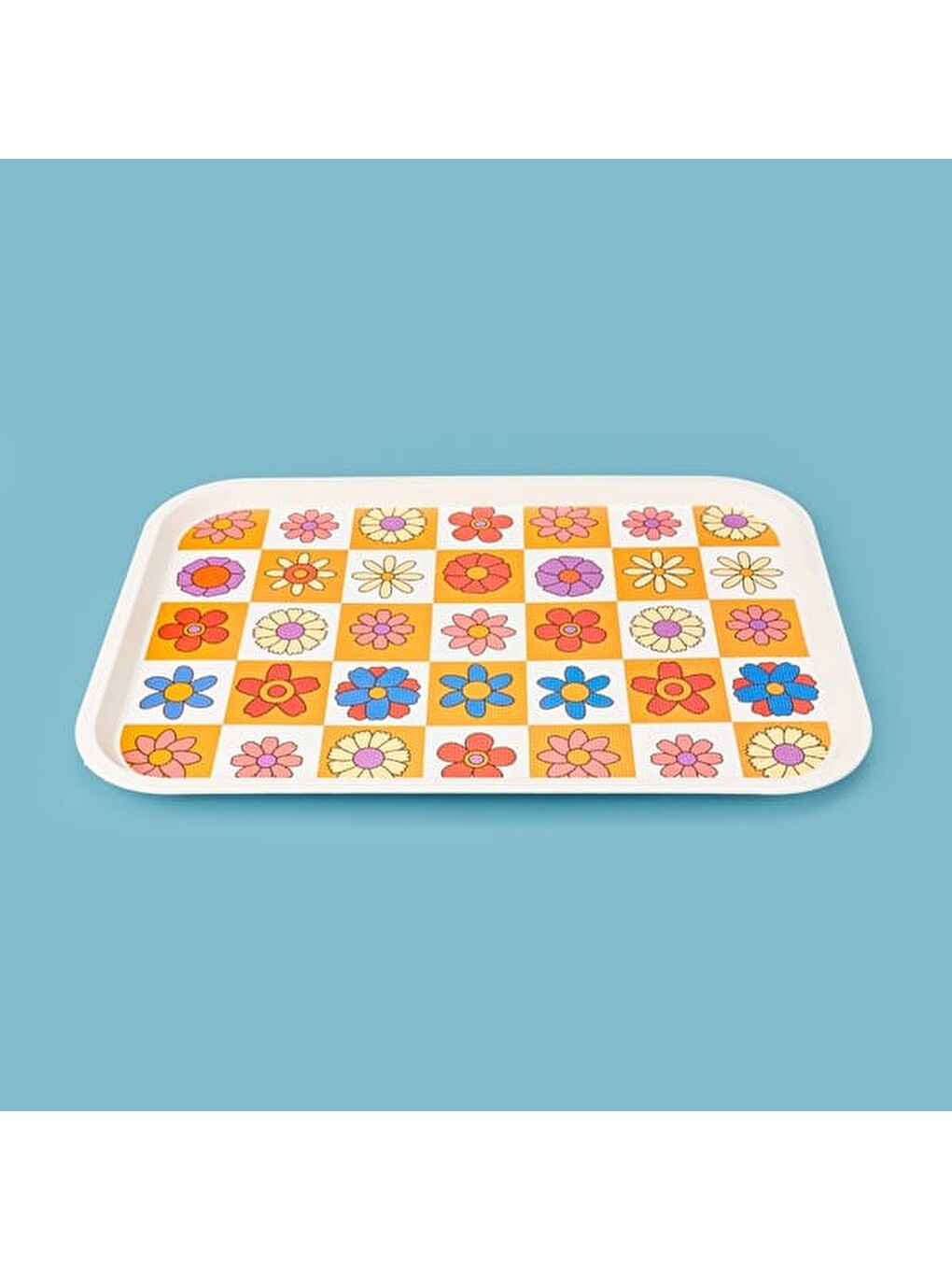 Karışık Kitchen Flower Tepsi - Renkli - 42x30 Cm-2