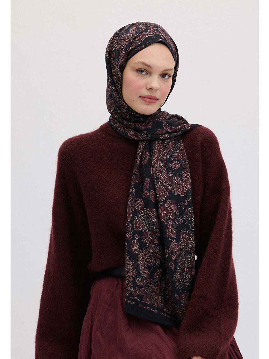 Freda Desen Şal Mürdüm-1