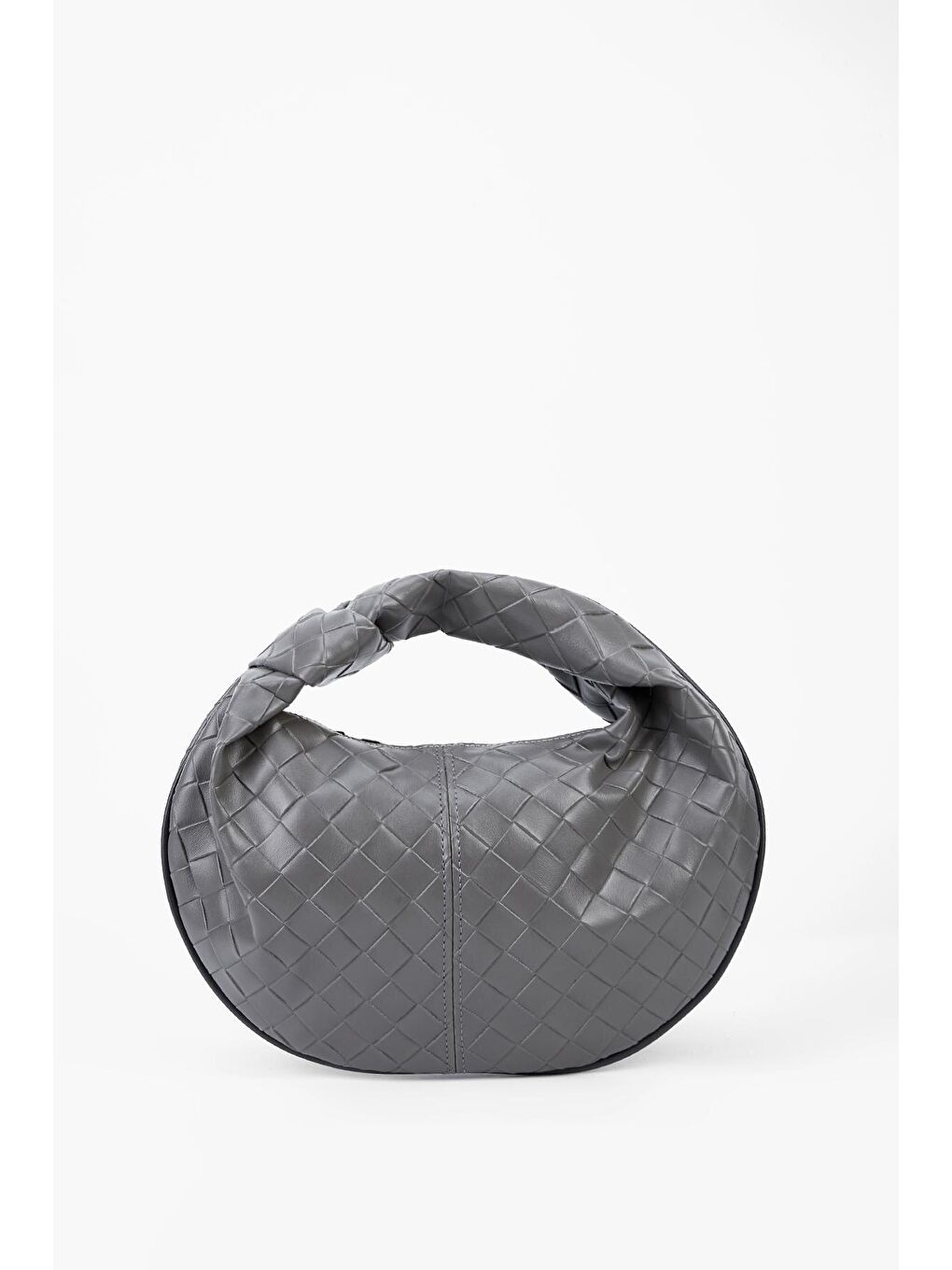 Düğüm Detaylı Voly Kadın Kol Çanta Desenli Gri