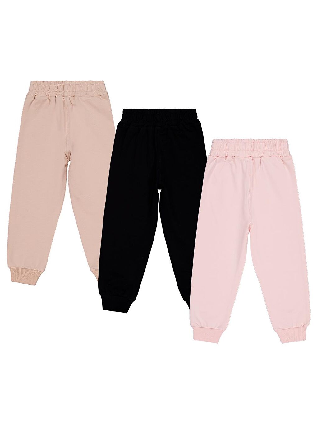 Beyaz Girls Kelebek Baskılı 3'lü Set 2-5 Yaş Eşofman Altı - Standart-1