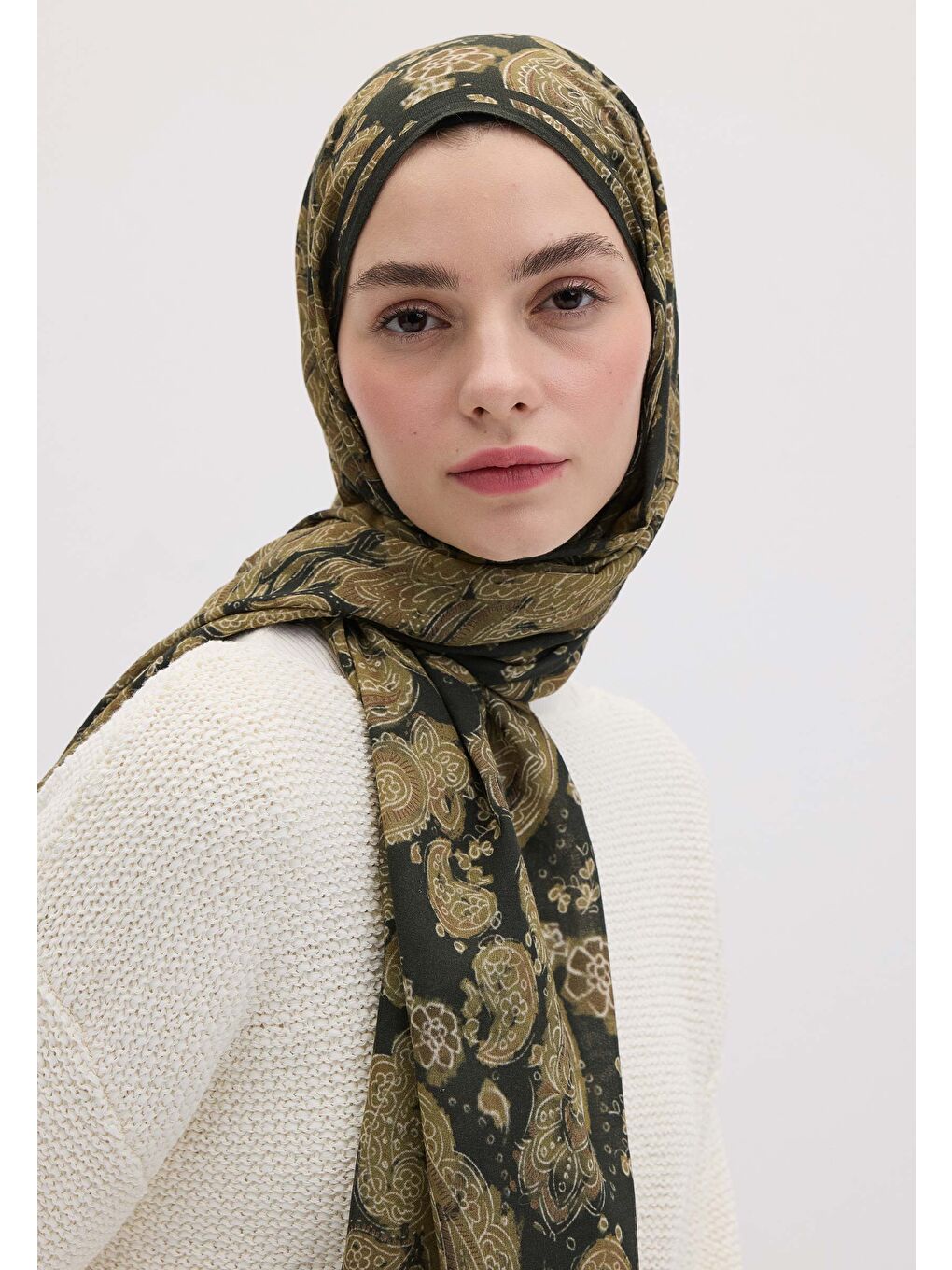 Freda Desen Şal Yeşil-3