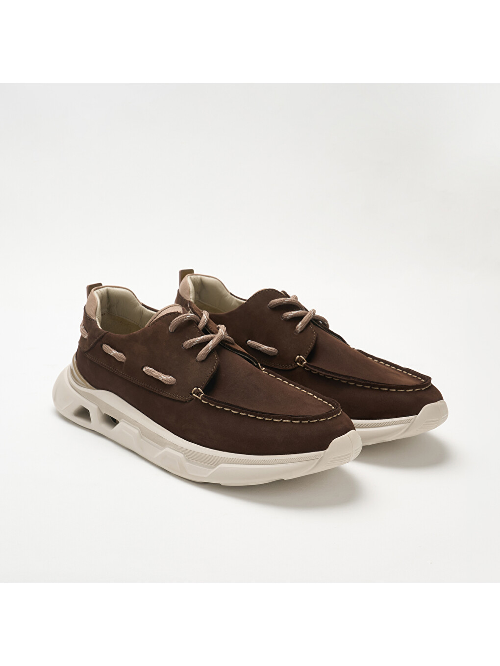 Kahverengi Erkek Sneaker OG-2410 034-132 T-Etiket90 Kahve Nubuk-Bej Dana Süet-1