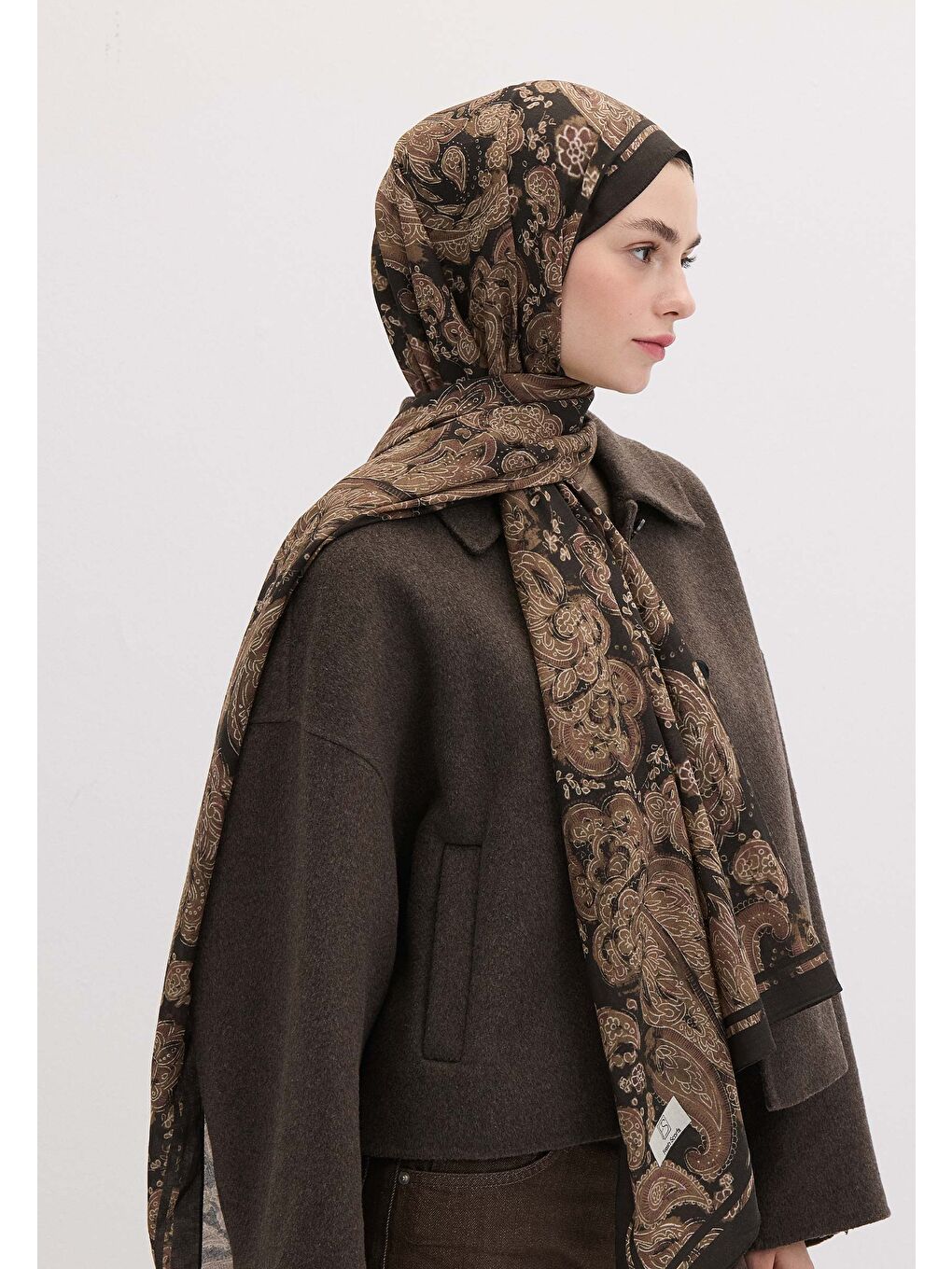 Kahverengi Freda Desen Şal Toprak-1