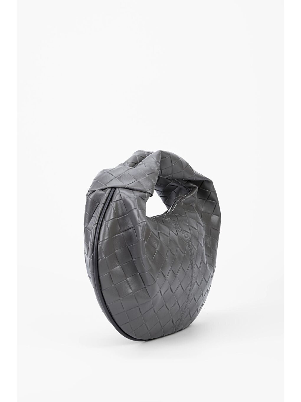 Düğüm Detaylı Voly Kadın Kol Çanta Desenli Gri-2