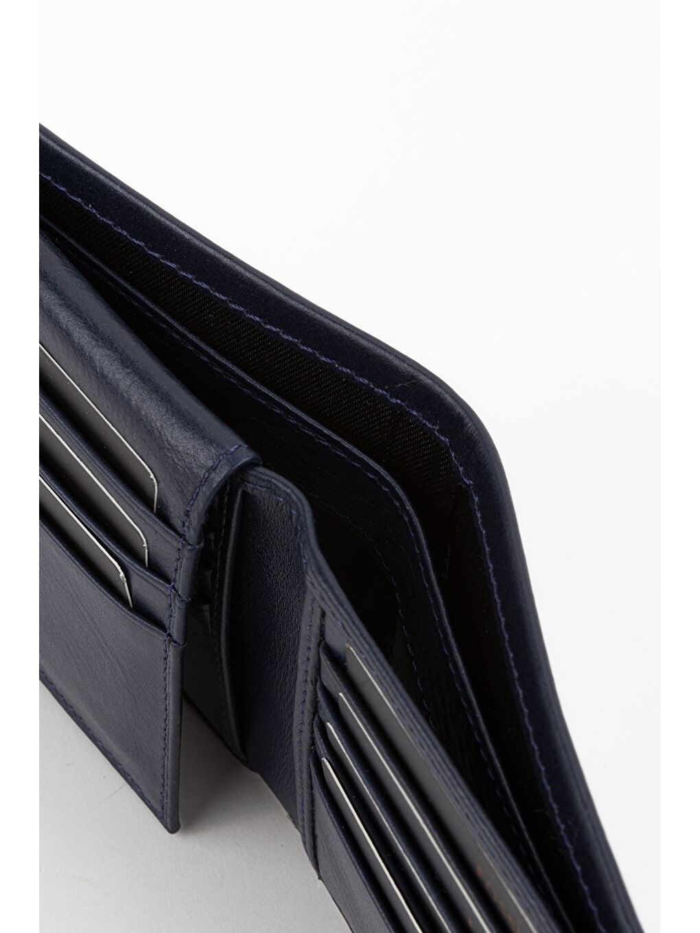 Lacivert Kutulu Hakiki Deri Taba Yatay Erkek El Portföyü Cüzdan-1