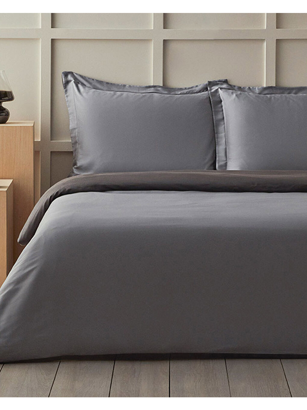 Glorious İpek King Size Nevresim Takımı Gri