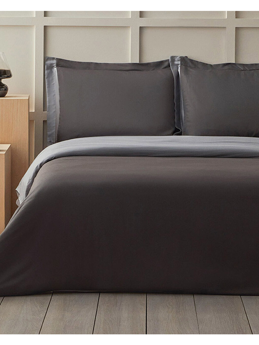 Glorious İpek King Size Nevresim Takımı Gri-1