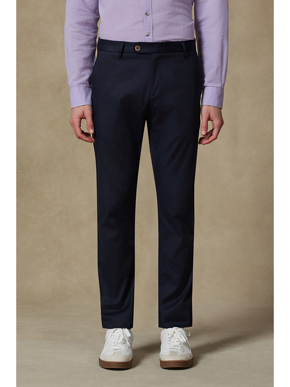 Summer Dokuma Liyosel Karışımlı Modern Fit Lacivert Erkek Düz Pantolon