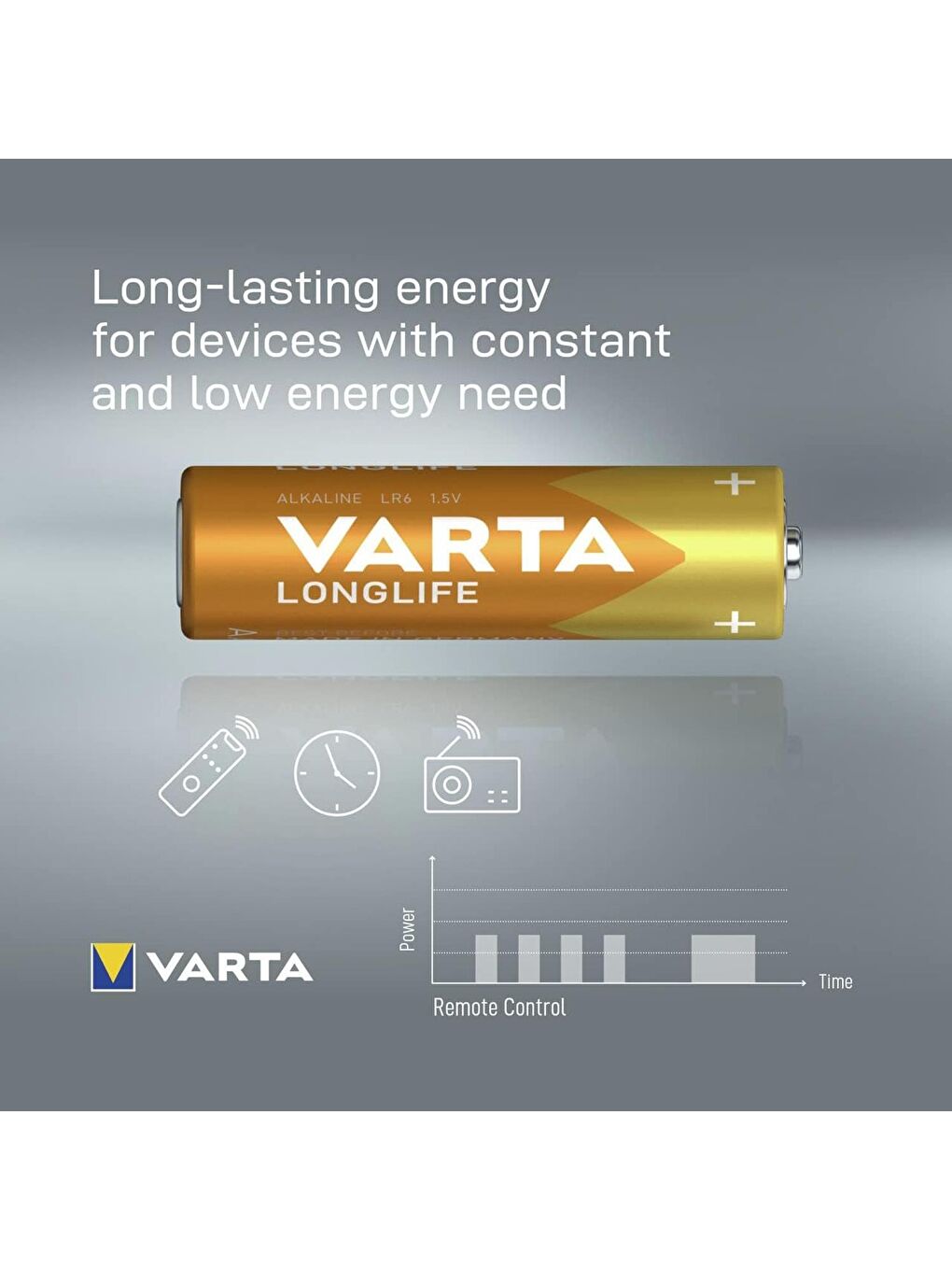 Varta Sarı Longlife Alkalin Kalem AA Pil 6 lı Paket - 3