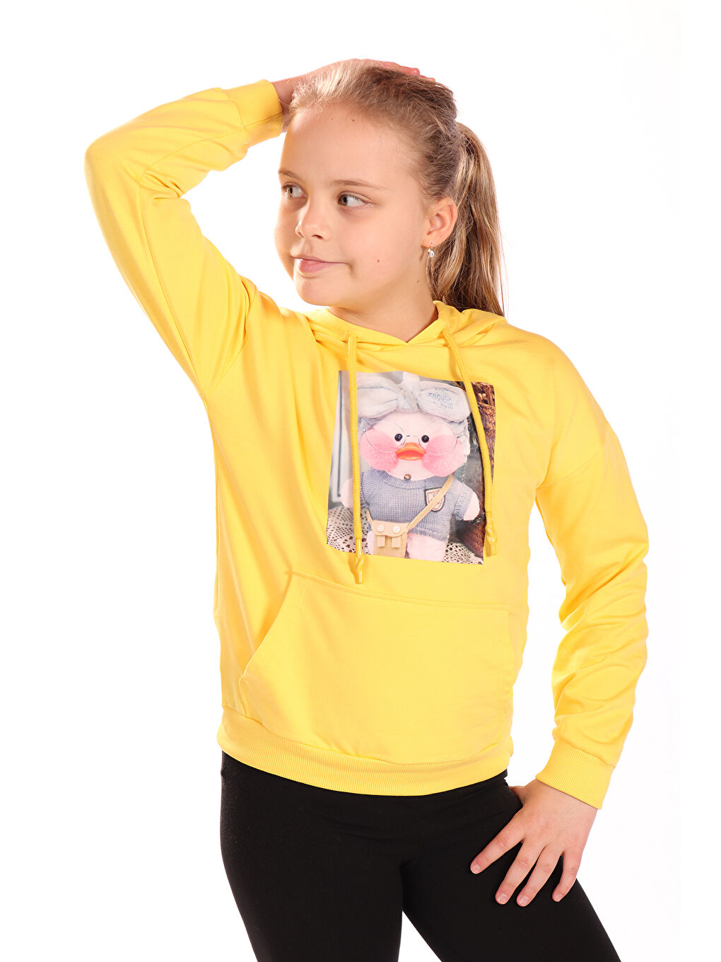 Toontoykids Koyu Sarı Kız Çocuk Baskılı Sweatshirt