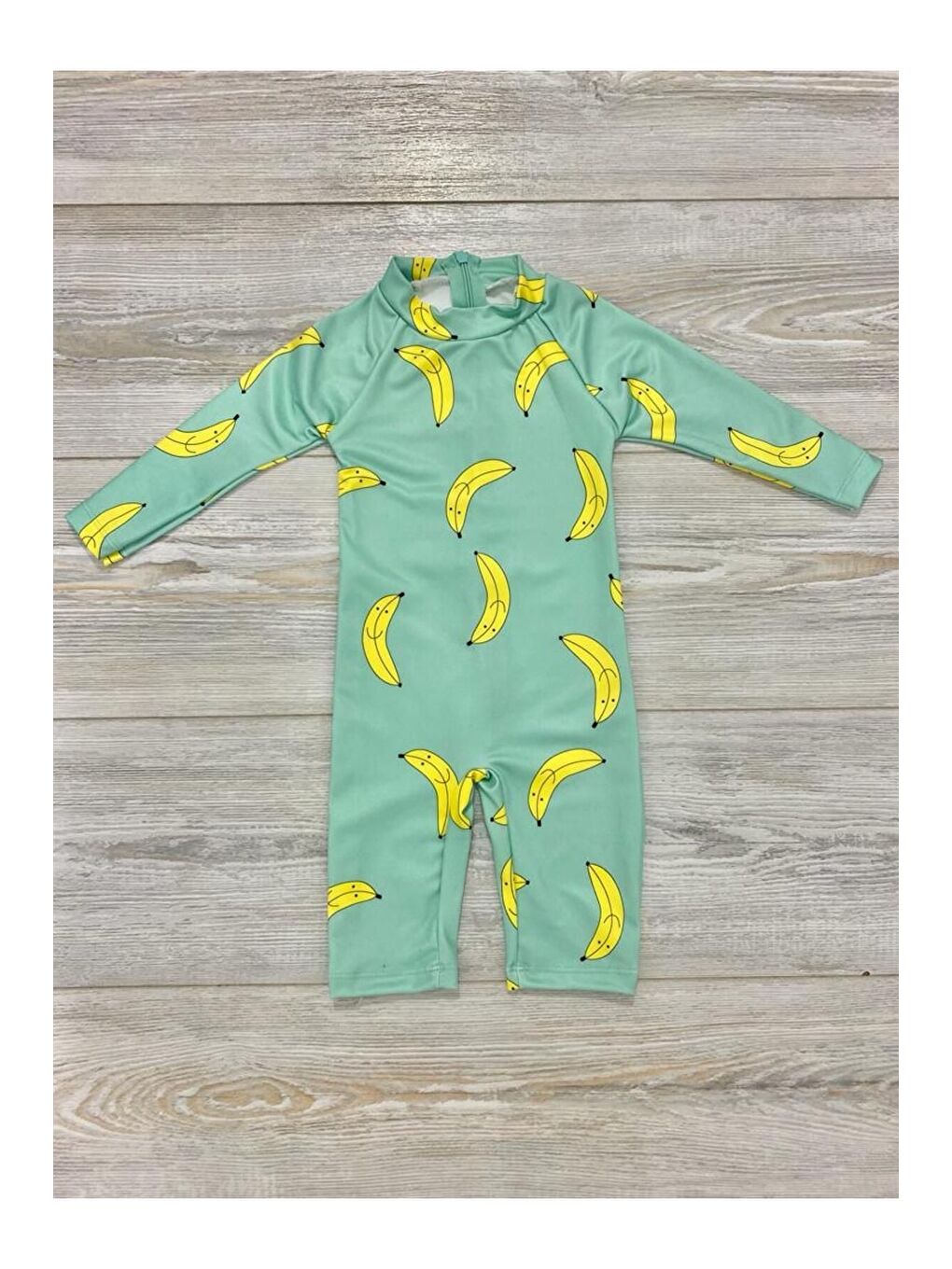 Yeşil Fermuarlı Şapkalı Harika Çocuk Mayosu-2