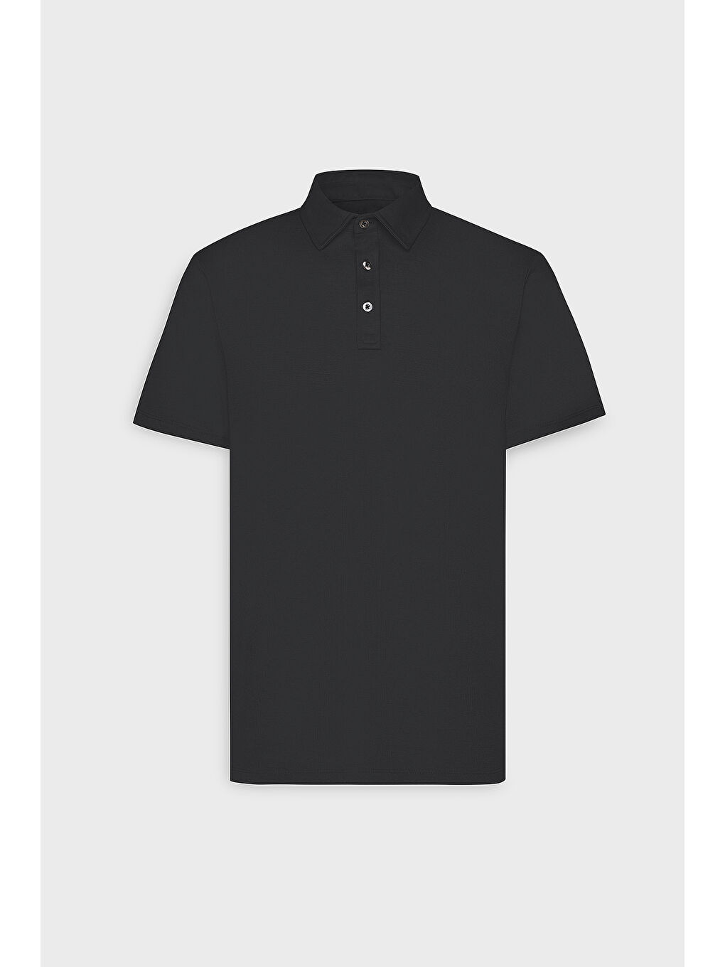 Erkek Siyah Slim Fit Dar Kesim Polo Yaka Düz Casual Tişört-8