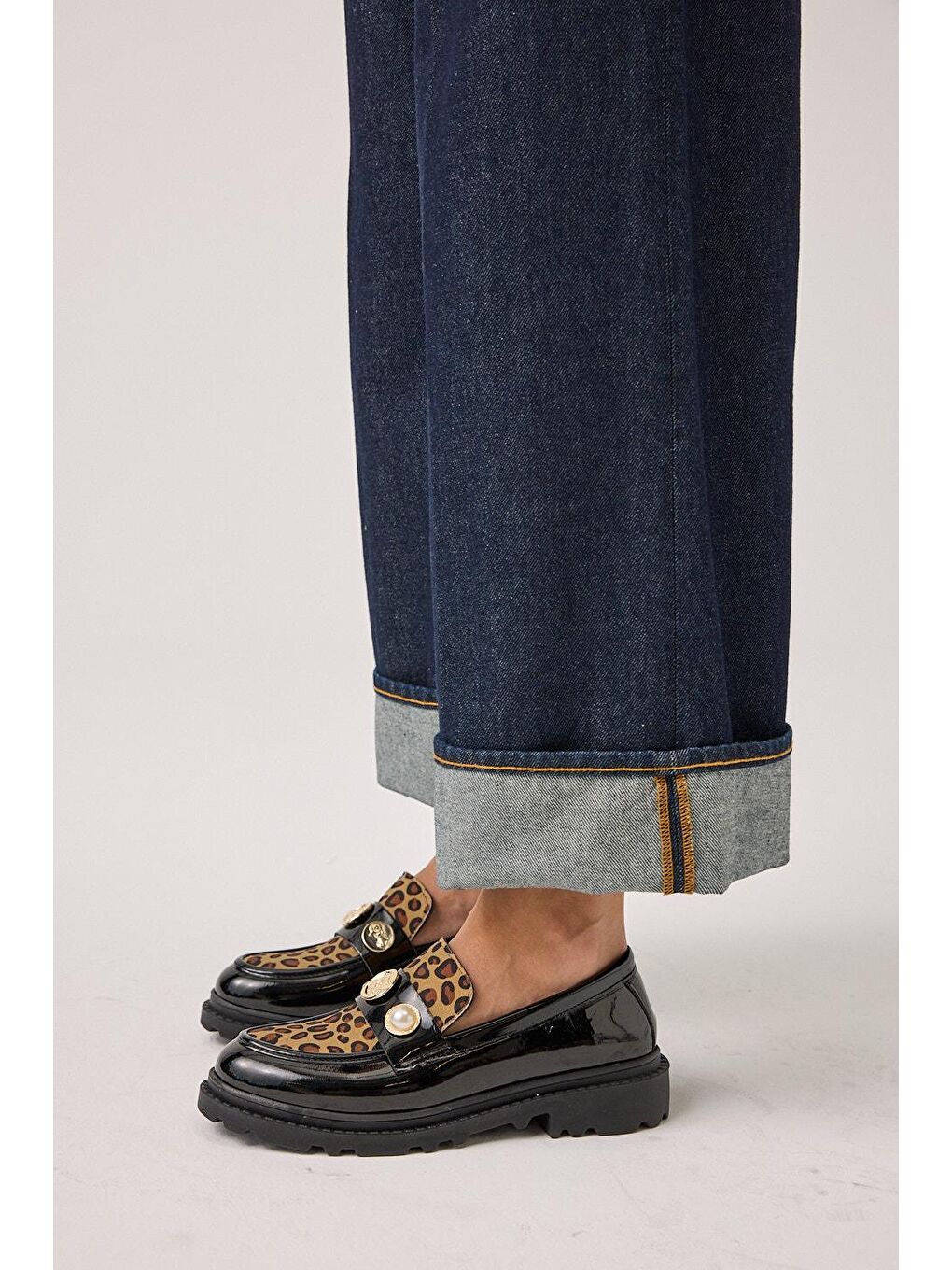 Kahverengi Leopar Kadın Loafer-6