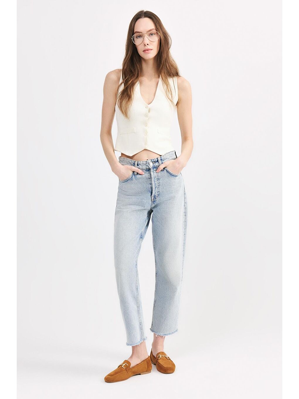 Kahverengi Kadın Deri Taba Tokalı Loafer-2