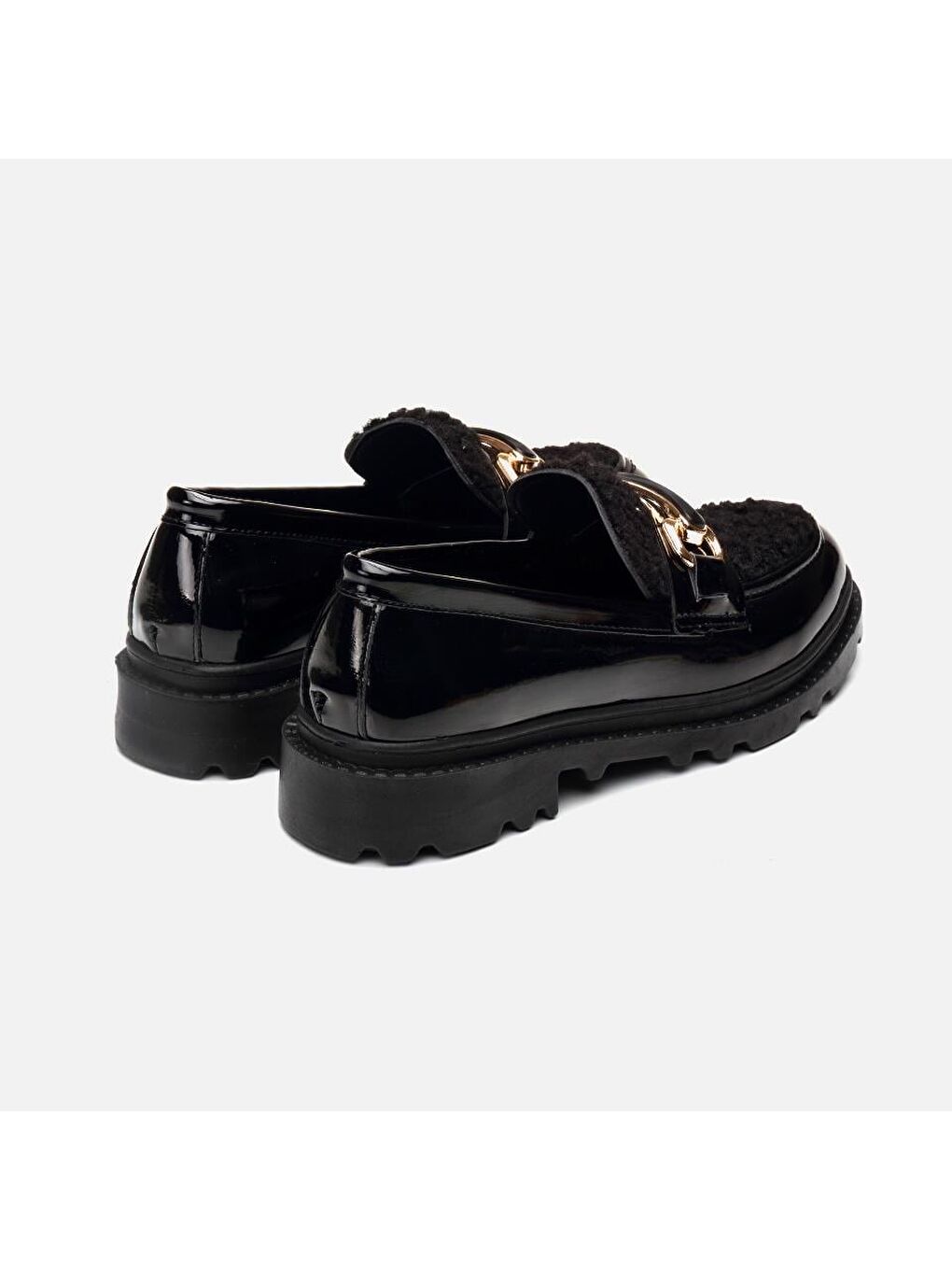Siyah Kadın Tokalı Loafer-2