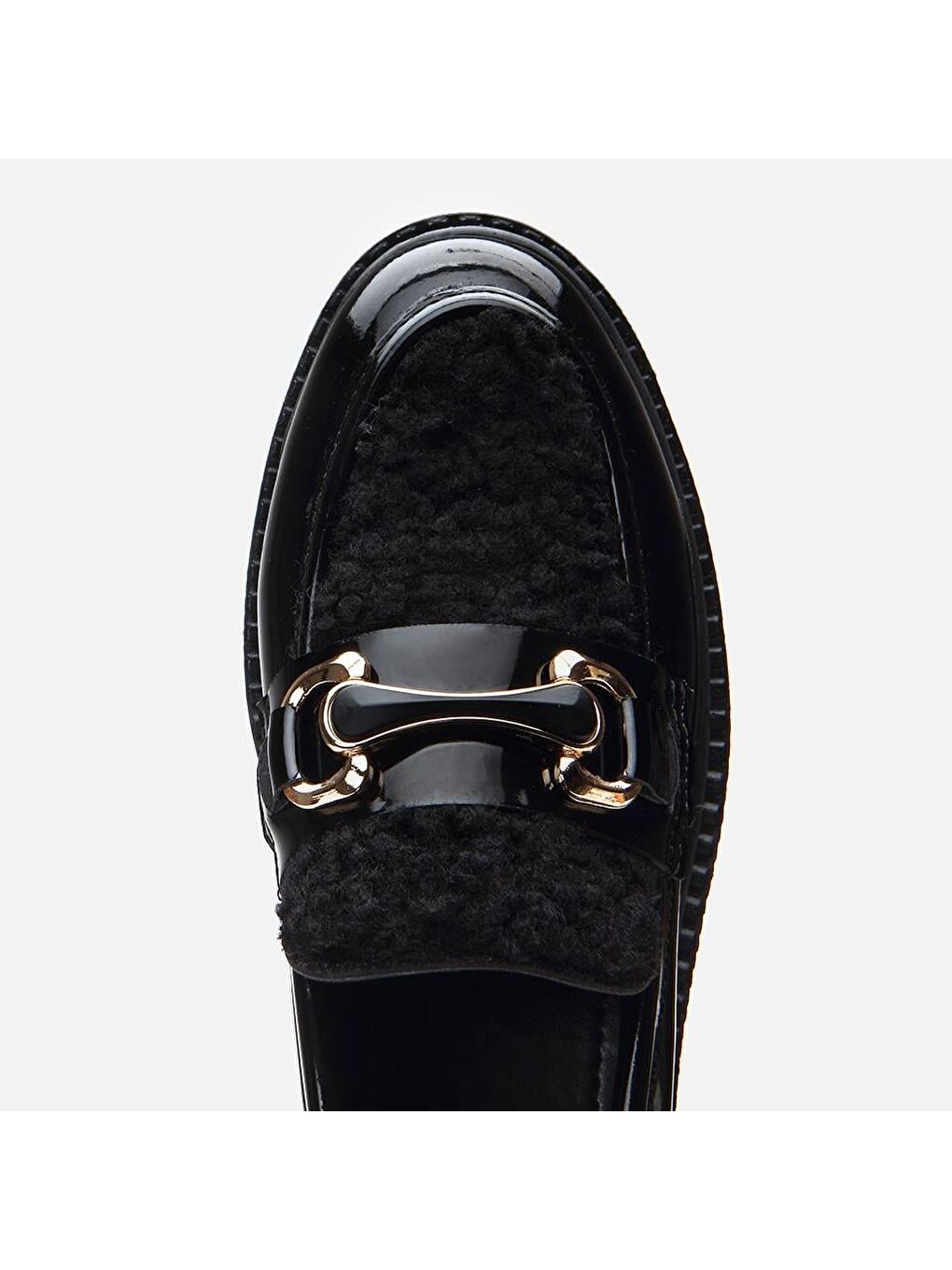 Siyah Kadın Tokalı Loafer-3