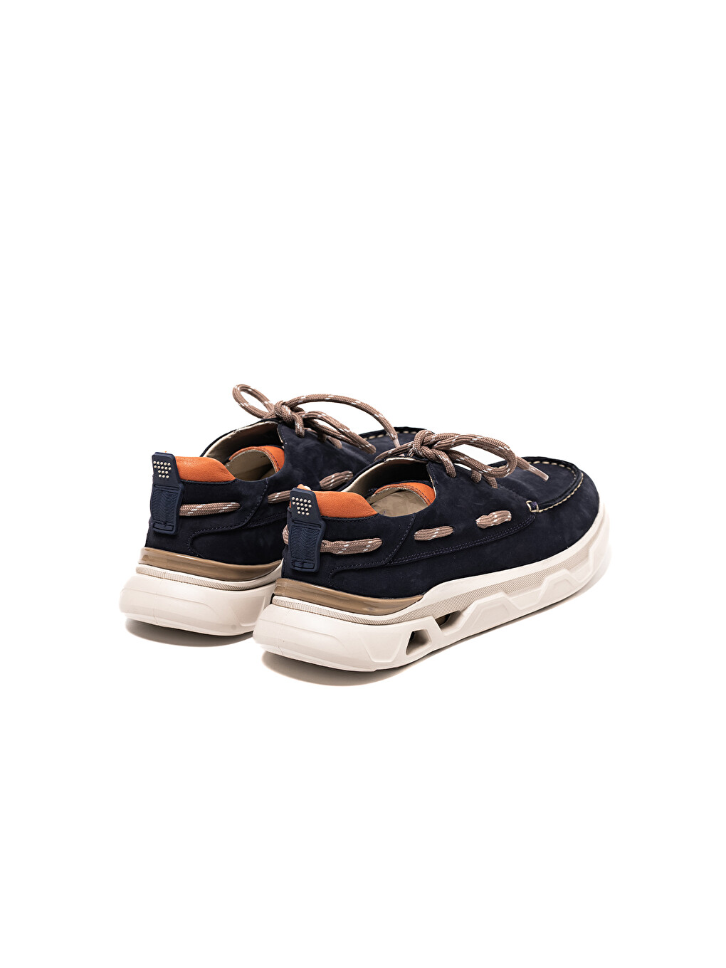 Lacivert Erkek Sneaker OG-2410 018-137 T-Etiket91 Laci Nubuk-Turuncu Dana Süet Tersi-3