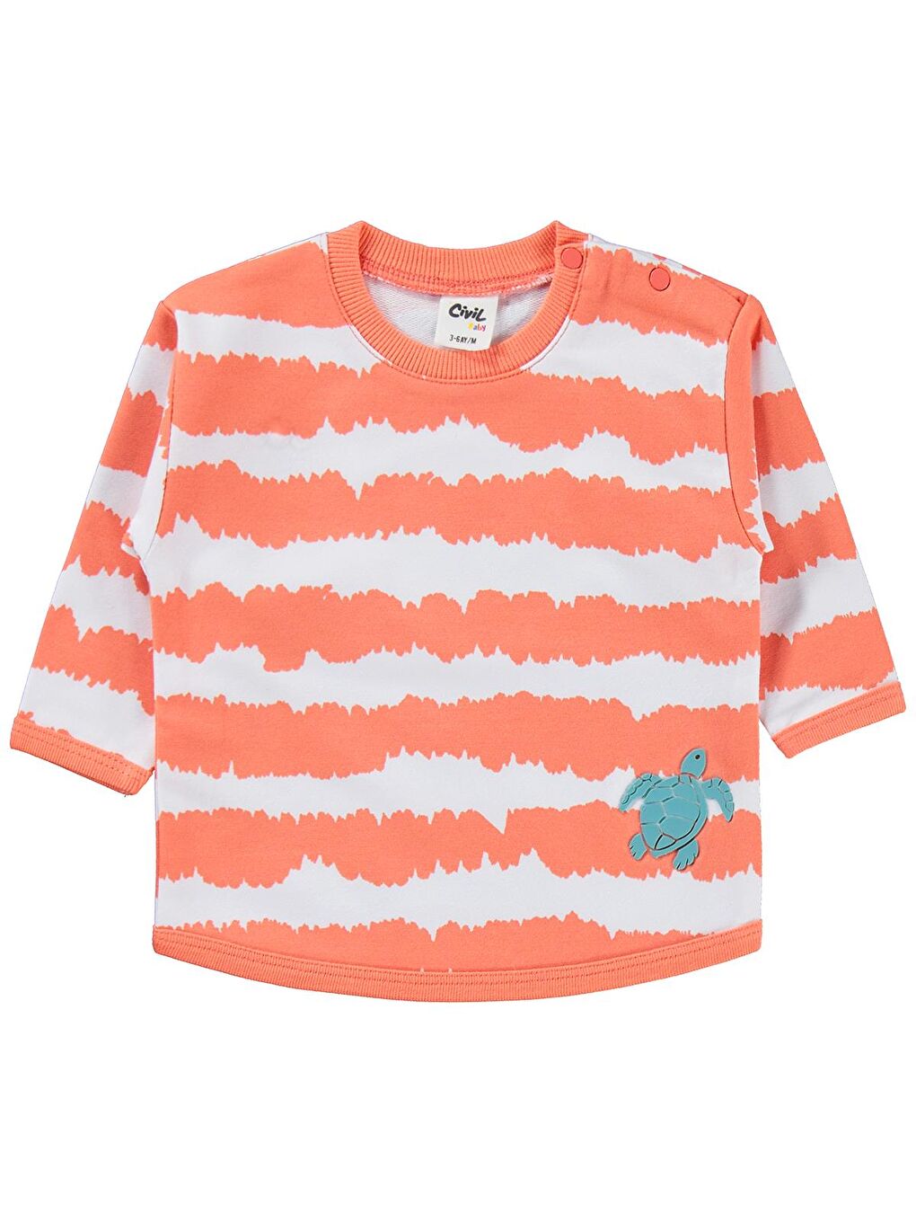 Mercan Baby Kaplumbağa Baskılı 3-18 Ay Takım - Kırmızı-1