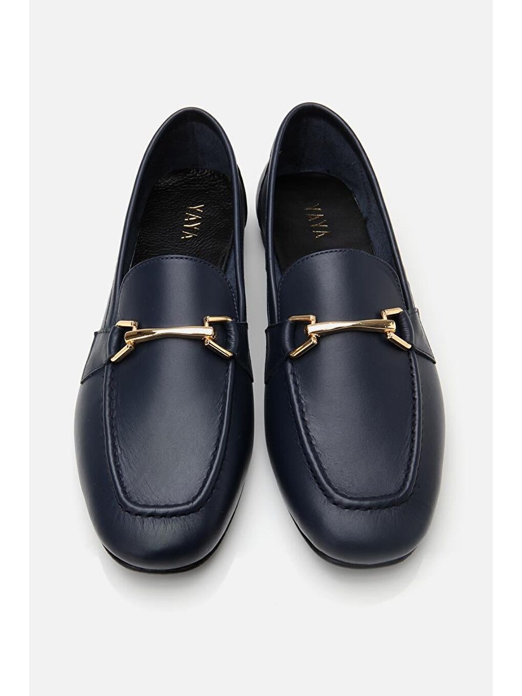 Kadın Deri Lacivert Tokalı Loafer-8