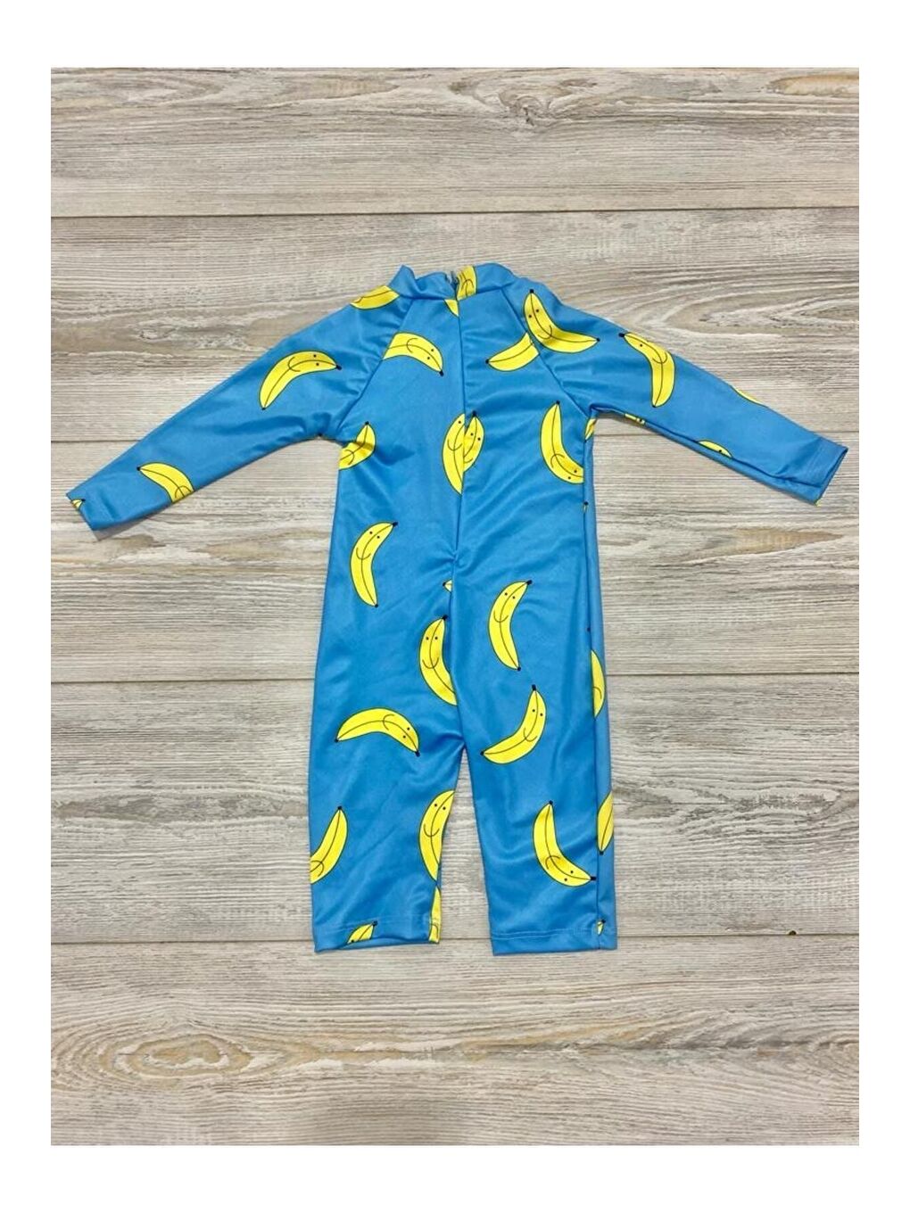 Mavi Fermuarlı Şapkalı Harika Çocuk Mayosu-2